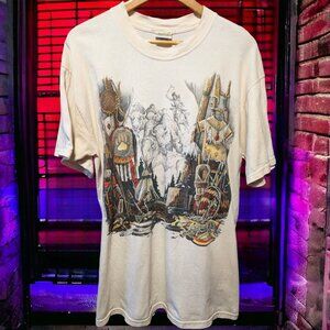 Native American Buffalo Hunt Vintage Indigenous T-Shirt Ragtops Tag, Large